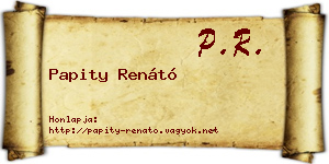 Papity Renátó névjegykártya